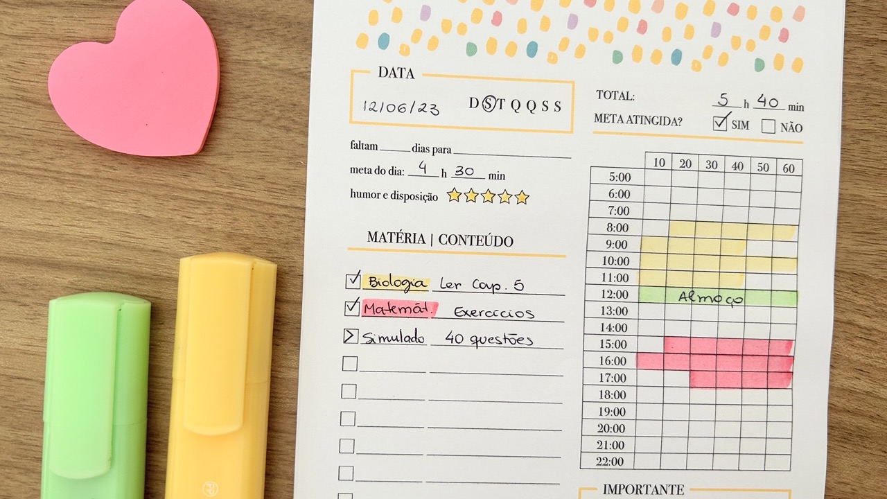  Organizar cronograma de estudos